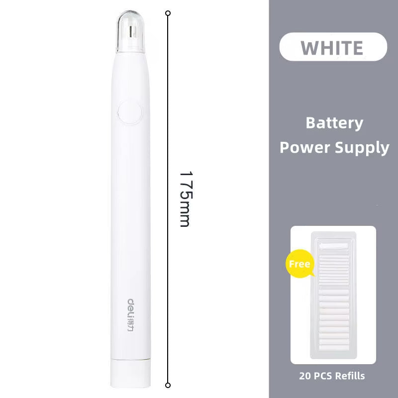 Deli Adjustable Electric Eraser for Sketch Drawing Erasing Writing with Rubber Refills Electric Rubber Pen School Pencil Eraser